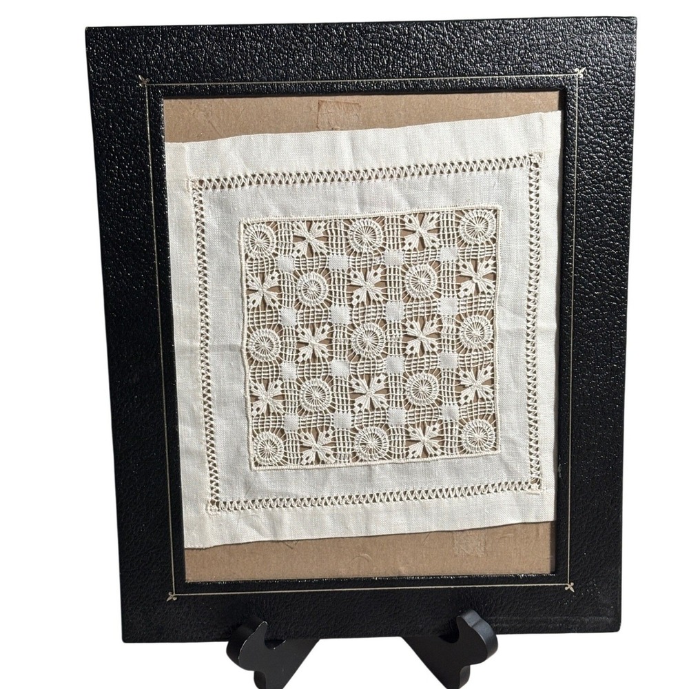 Vintage Handmade Battenberg Lace Lefkara Like Centerpiece Embroidery Cottagecore